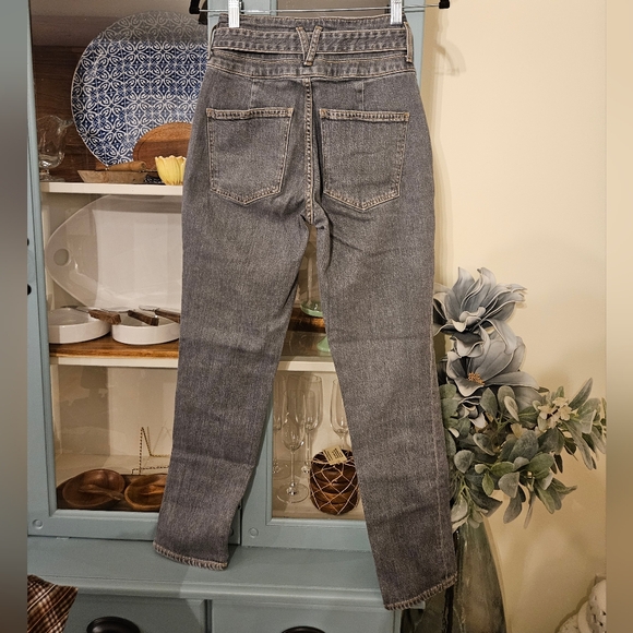 Veronica Beard Logan Slim Straight Belted High Rise Jeans - Picture 10 of 12